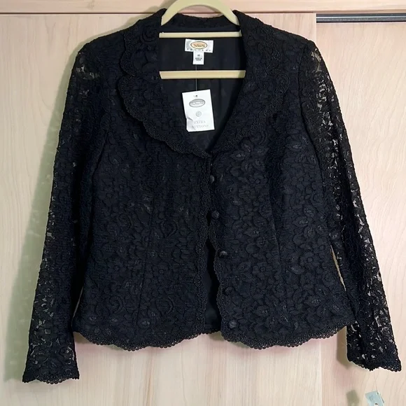 Talbots Jackets Coats Black Talbots Lace Jacket Poshmark